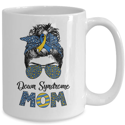 Down Syndrome Mom Awareness Mom Messy Bun Hair Mug | siriusteestore