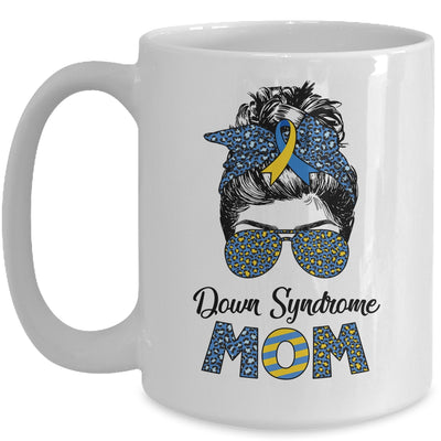 Down Syndrome Mom Awareness Mom Messy Bun Hair Mug | siriusteestore