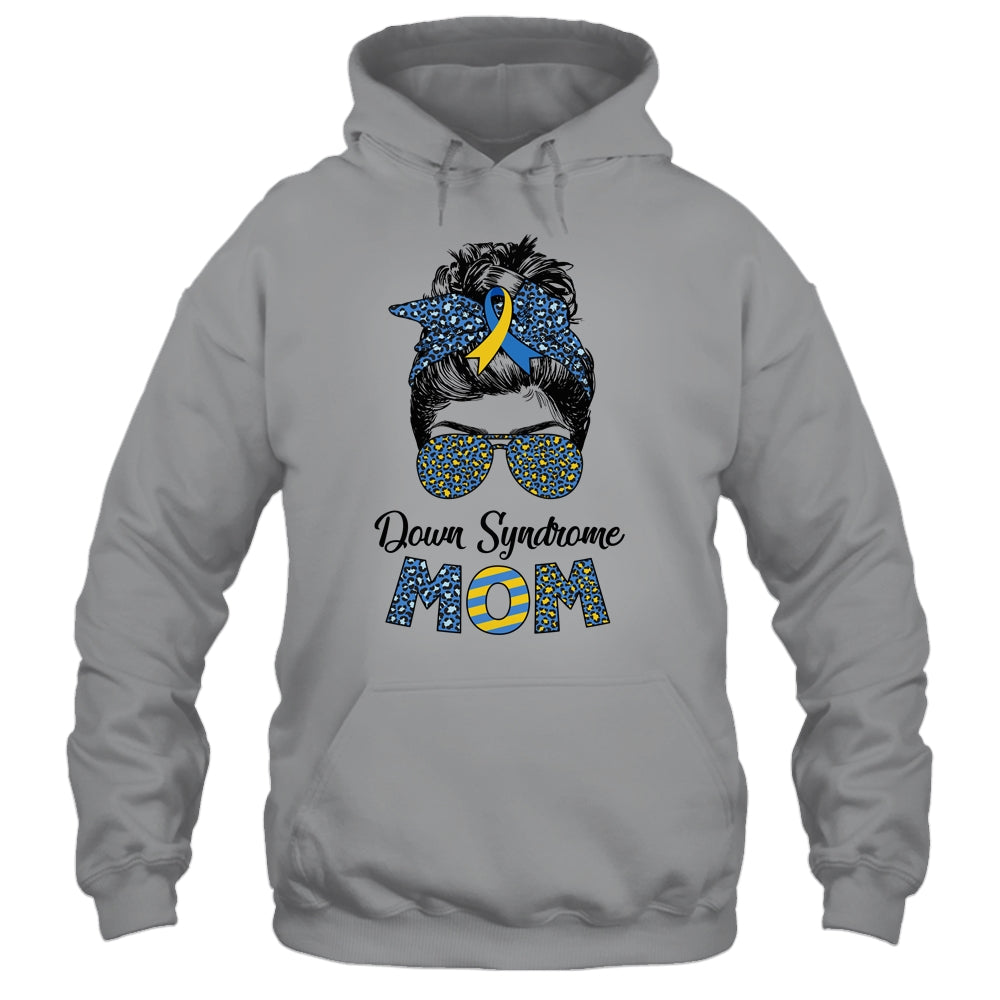 Down Syndrome Mom Awareness Mom Messy Bun Hair Shirt & Hoodie | siriusteestore