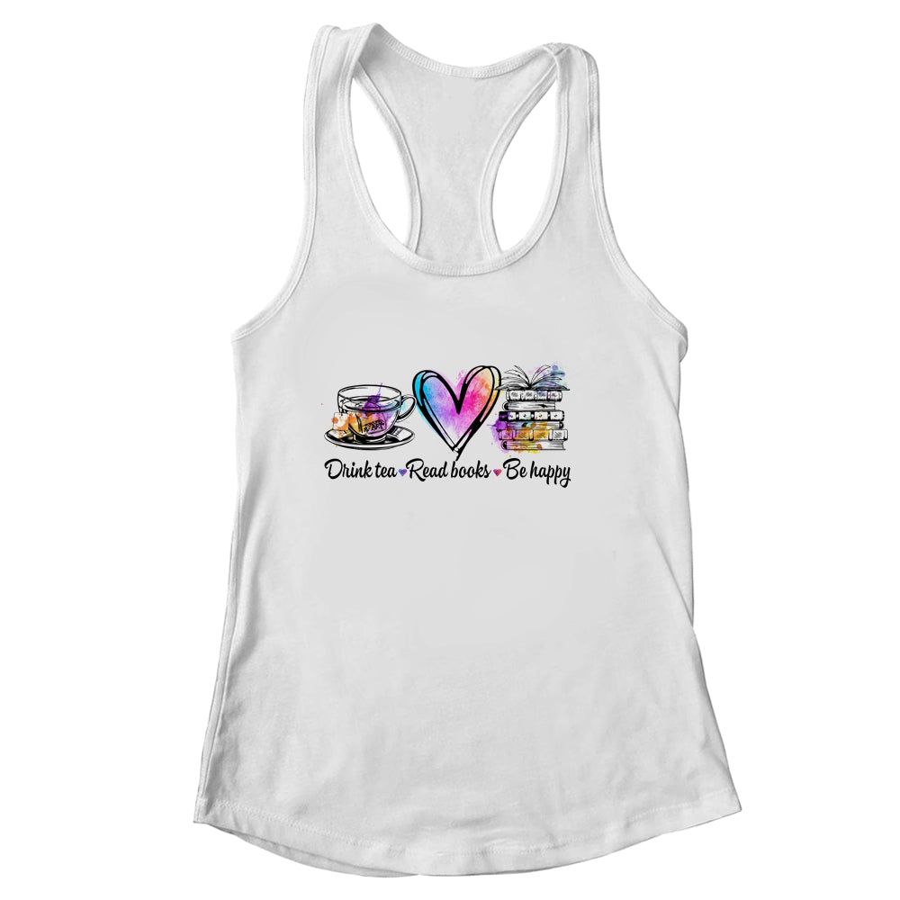Drink Tea Reading Book Lovers Library Librarian Shirt & Tank Top | siriusteestore