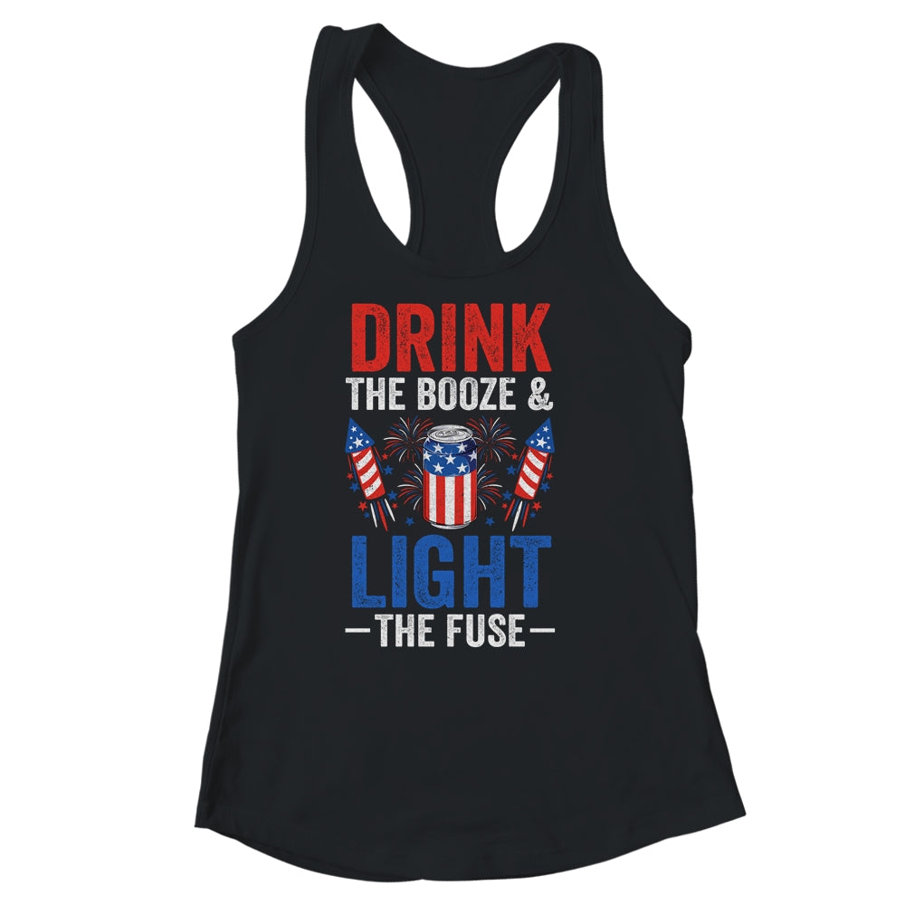 Drink the Booze and Light the Fuse 4th July Beer Fireworks Shirt & Tank Top | siriusteestore
