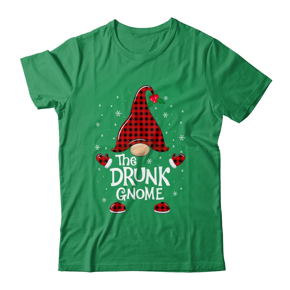 Drunk Gnome Buffalo Plaid Matching Christmas Pajama Gift Shirt & Sweatshirt | siriusteestore