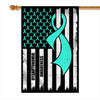 Dysautonomia Awareness America Flag Turquoise Ribbon | siriusteestore