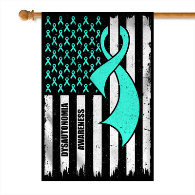 Dysautonomia Awareness America Flag Turquoise Ribbon | siriusteestore