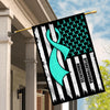 Dysautonomia Awareness America Flag Turquoise Ribbon | siriusteestore