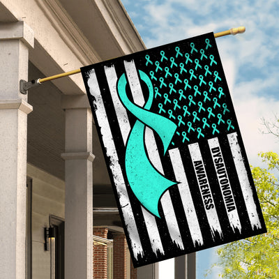 Dysautonomia Awareness America Flag Turquoise Ribbon | siriusteestore