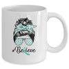Dysautonomia Awareness Messy Bun Warrior Believe Mug | siriusteestore