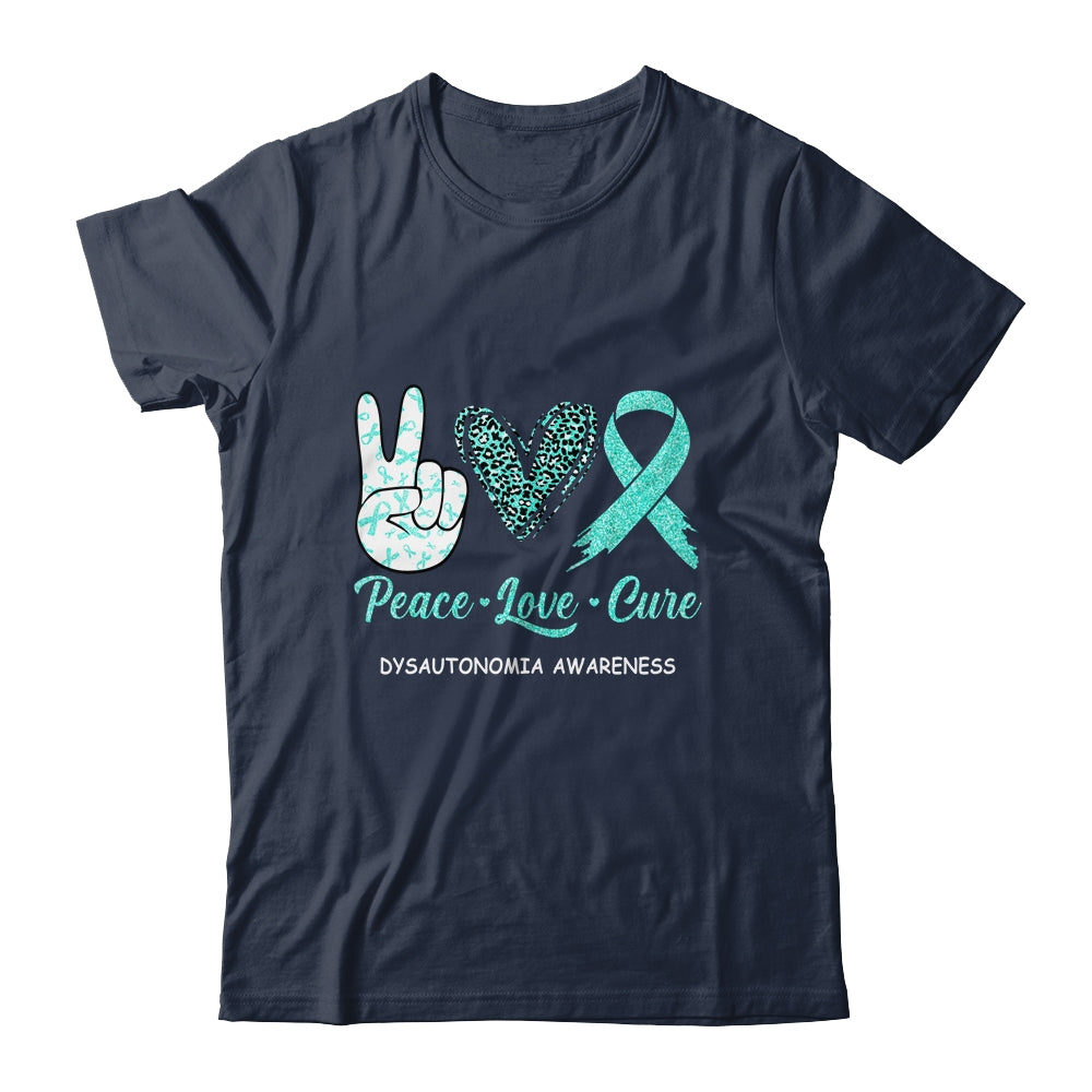 Dysautonomia Awareness Peace Love Cure Leopard Shirt & Hoodie | siriusteestore