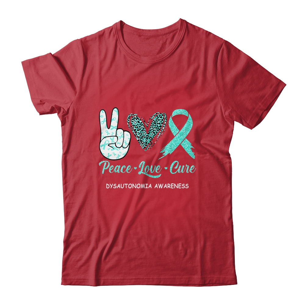 Dysautonomia Awareness Peace Love Cure Leopard Shirt & Hoodie | siriusteestore