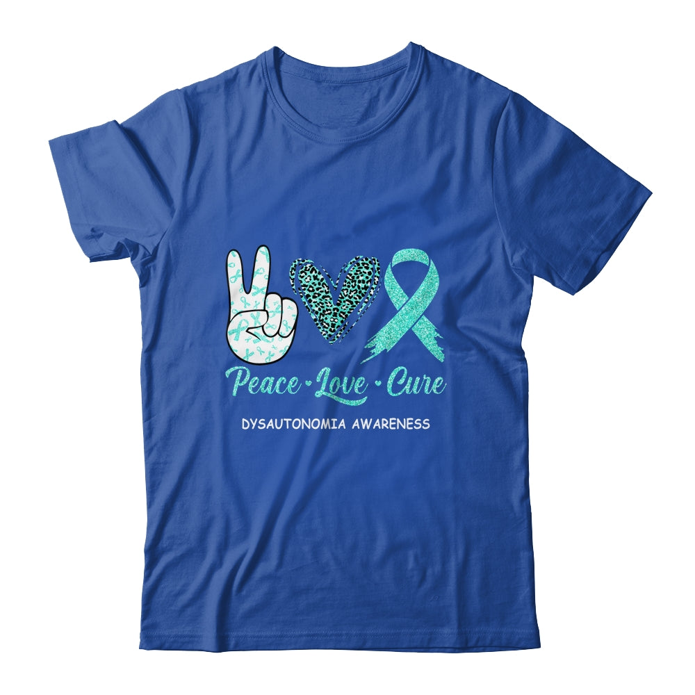 Dysautonomia Awareness Peace Love Cure Leopard Shirt & Hoodie | siriusteestore
