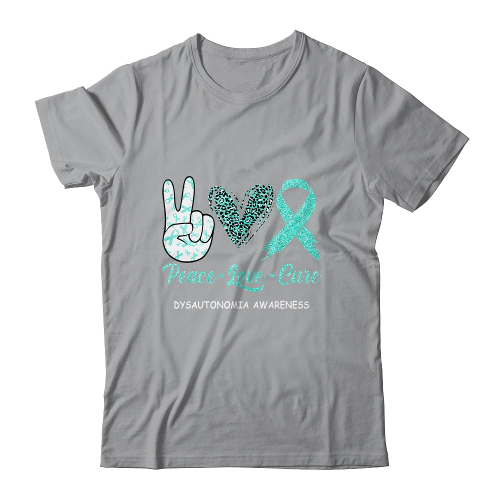 Dysautonomia Awareness Peace Love Cure Leopard Shirt & Hoodie | siriusteestore