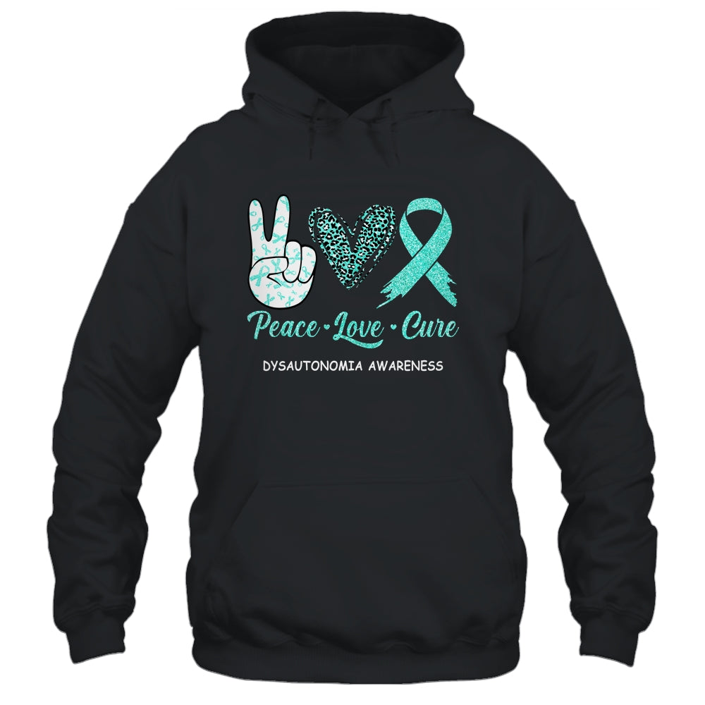 Dysautonomia Awareness Peace Love Cure Leopard Shirt & Hoodie | siriusteestore