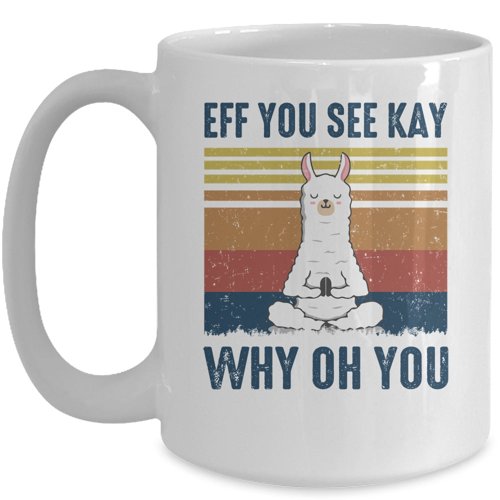 EFF You See Kay Why Oh You Llama Retro Vintage Mug | siriusteestore