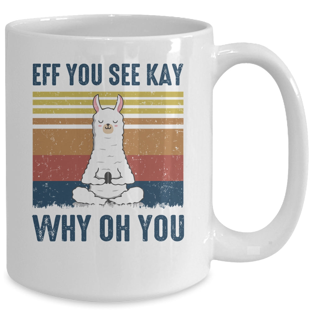 EFF You See Kay Why Oh You Llama Retro Vintage Mug | siriusteestore