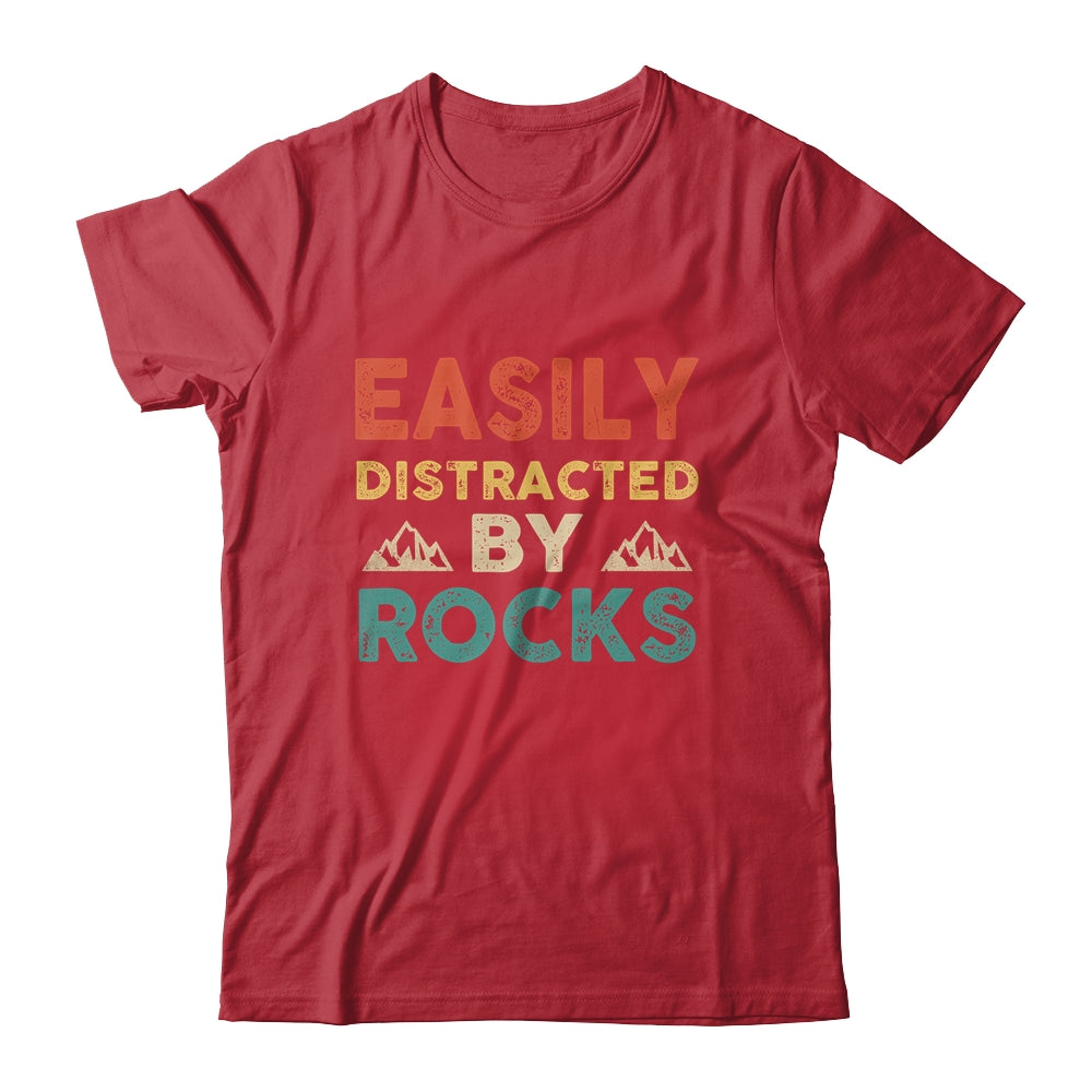 Easily Distracted By Rocks Geologist Student Teacher Retro Shirt & Hoodie | siriusteestore