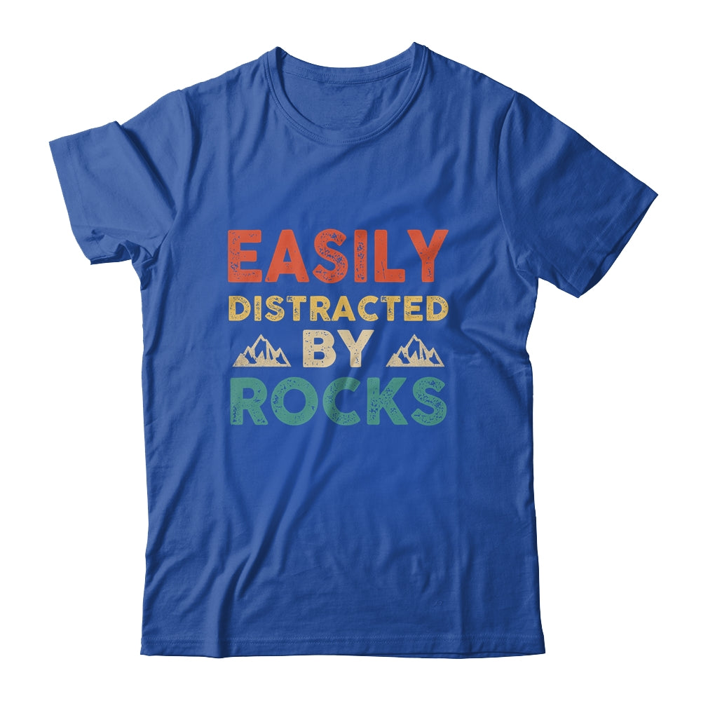 Easily Distracted By Rocks Geologist Student Teacher Retro Shirt & Hoodie | siriusteestore