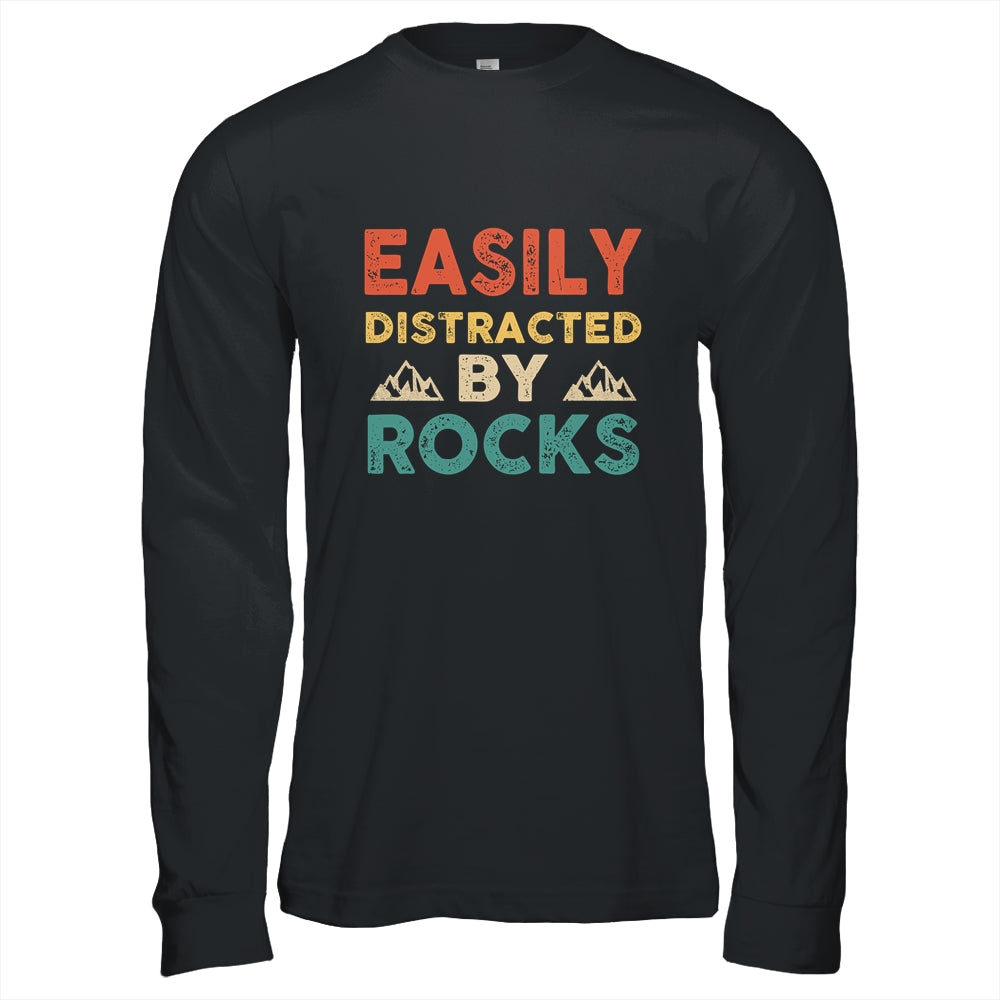 Easily Distracted By Rocks Geologist Student Teacher Retro Shirt & Hoodie | siriusteestore