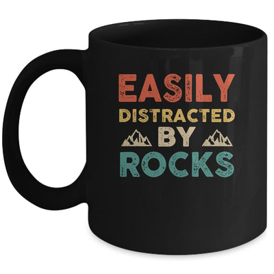 Easily Distracted By Rocks Geologist Student Teacher Retro Mug | siriusteestore