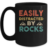 Easily Distracted By Rocks Geologist Student Teacher Retro Mug | siriusteestore