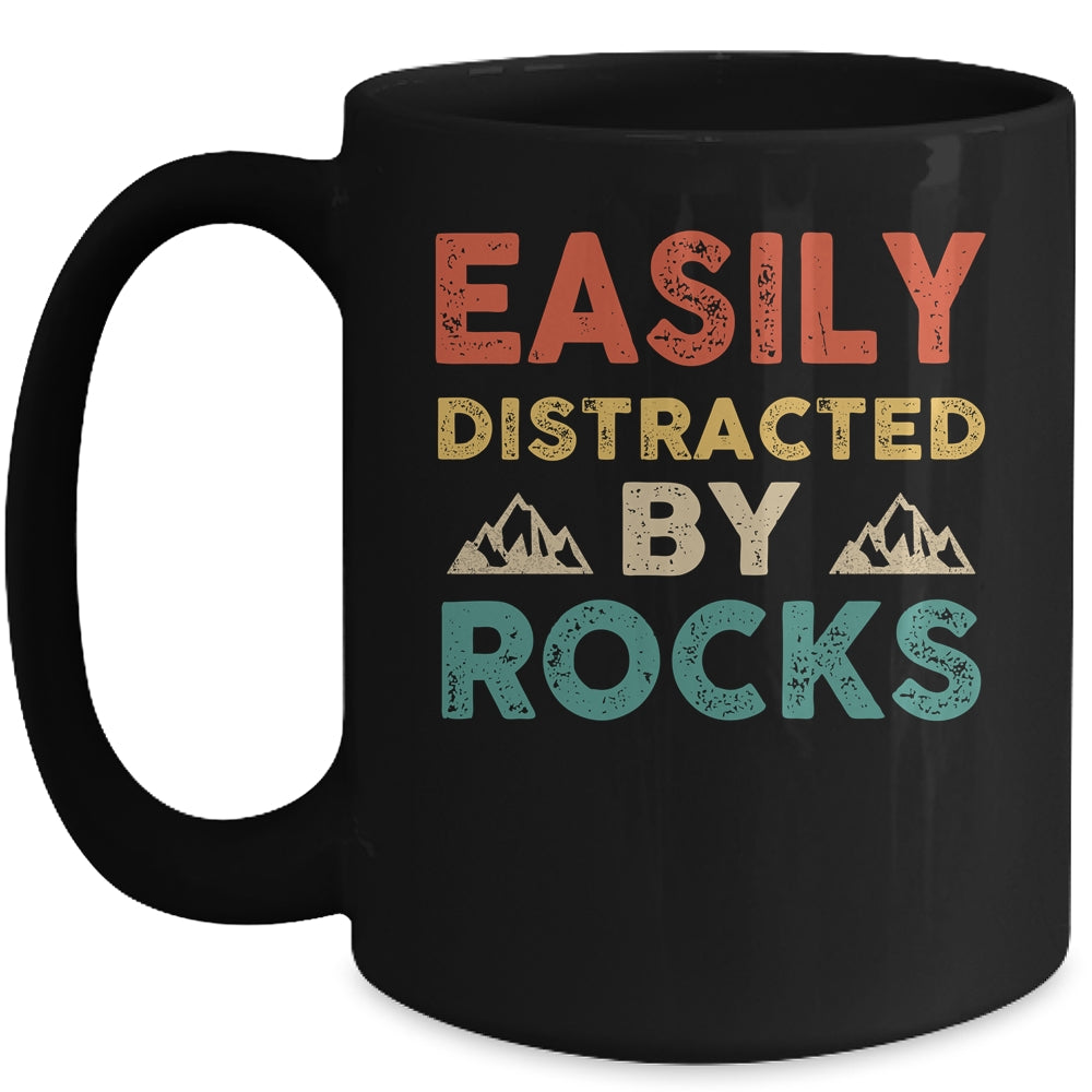 Easily Distracted By Rocks Geologist Student Teacher Retro Mug | siriusteestore