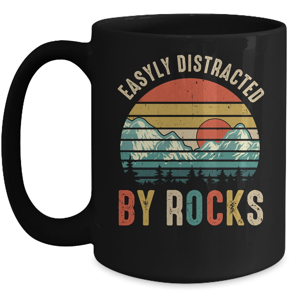Easily Distracted By Rocks Geology Collecting Lovers Vintage Mug | siriusteestore