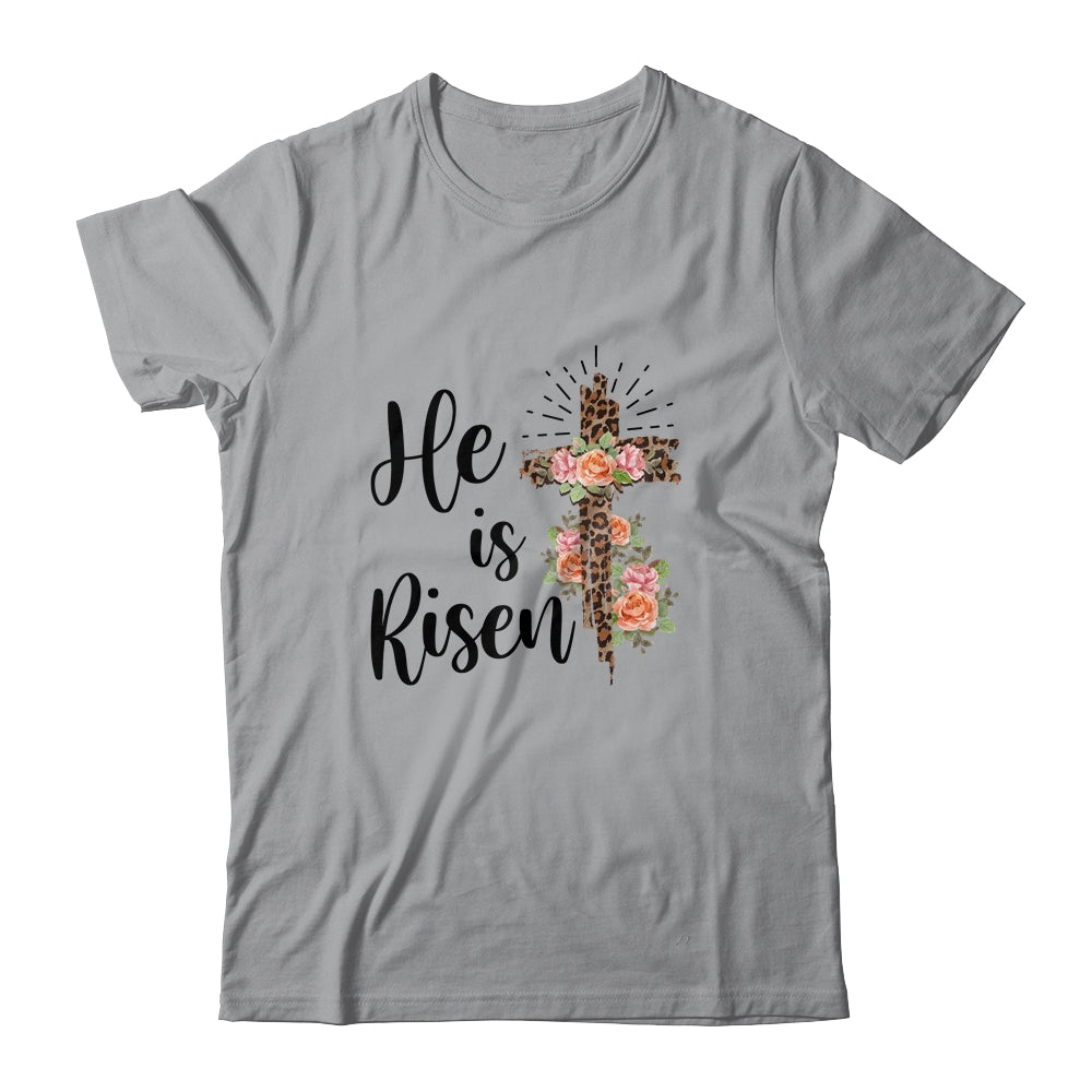 Easter Day For Christian Teen Girls Mom He Is Risen Leopard Shirt & Hoodie | siriusteestore