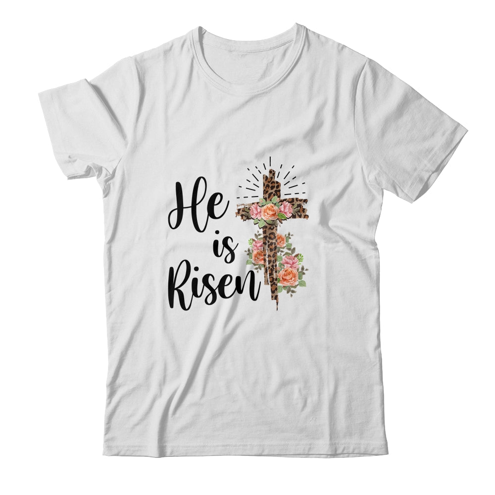 Easter Day For Christian Teen Girls Mom He Is Risen Leopard Shirt & Hoodie | siriusteestore