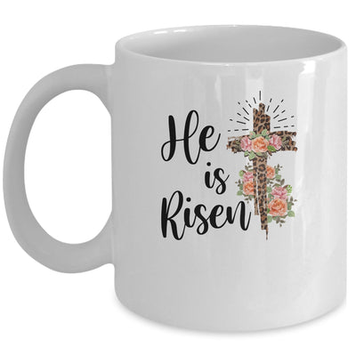 Easter Day For Christian Teen Girls Mom He Is Risen Leopard Mug | siriusteestore