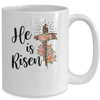 Easter Day For Christian Teen Girls Mom He Is Risen Leopard Mug | siriusteestore