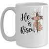 Easter Day For Christian Teen Girls Mom He Is Risen Leopard Mug | siriusteestore