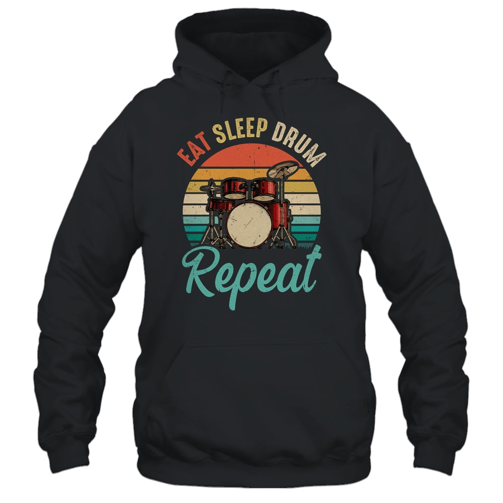 Eat Sleep Drum Repeat Drummer Drumming Band Lover Vintage Shirt & Hoodie | siriusteestore