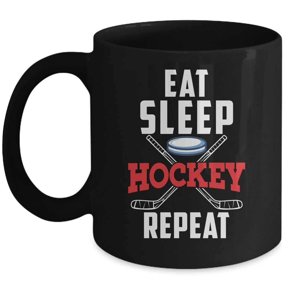 Eat Sleep Hockey Repeat For Hockey Player Mug | siriusteestore