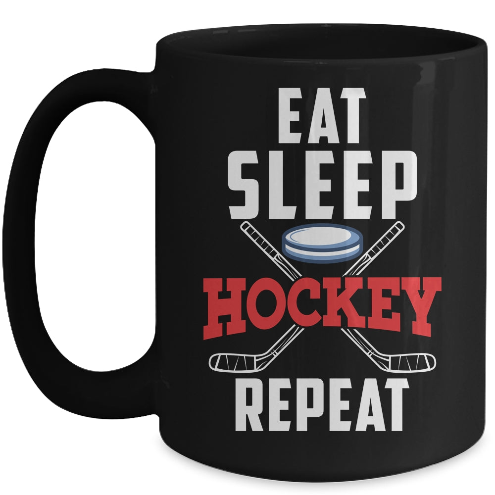 Eat Sleep Hockey Repeat For Hockey Player Mug | siriusteestore