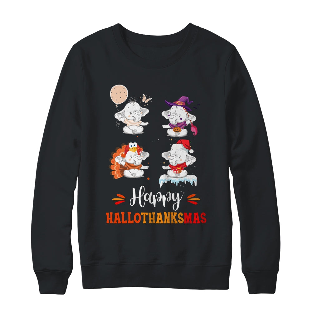 Elephant Halloween Thanksgiving Christmas Hallothanksmas Shirt & Sweatshirt | siriusteestore