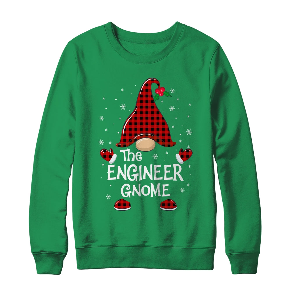 Engineer Gnome Buffalo Plaid Matching Christmas Pajama Gift Shirt & Sweatshirt | siriusteestore