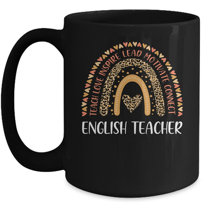 English Teacher Leopard Rainbow Mug | siriusteestore