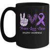 Epilepsy Awareness  Peace Love Cure Leopard Mug | siriusteestore