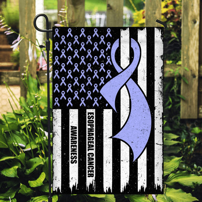 Esophageal Cancer Awareness America Flag Periwinkle Ribbon | siriusteestore