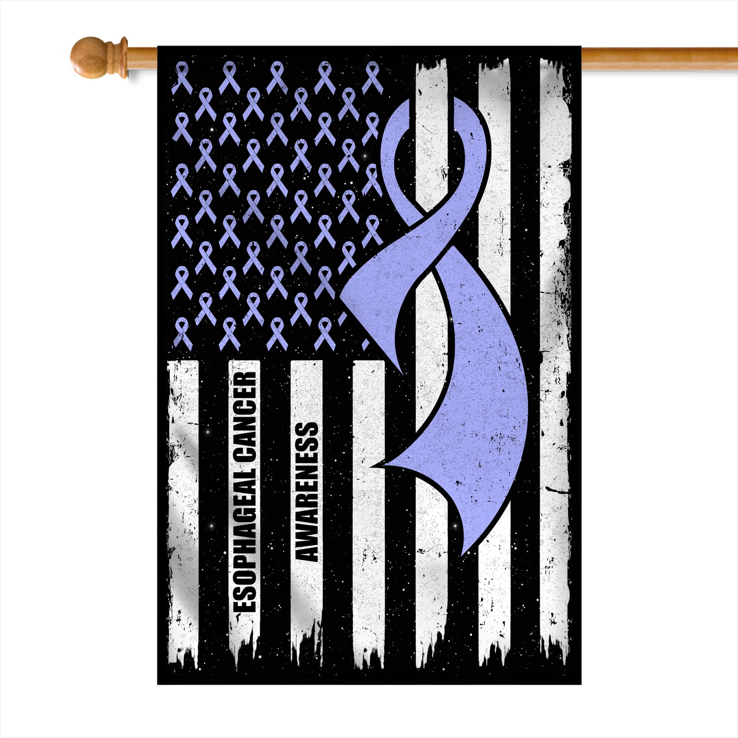 Esophageal Cancer Awareness America Flag Periwinkle Ribbon | siriusteestore