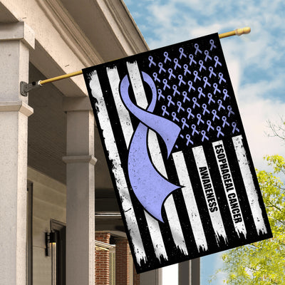 Esophageal Cancer Awareness America Flag Periwinkle Ribbon | siriusteestore