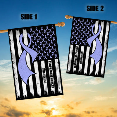Esophageal Cancer Awareness America Flag Periwinkle Ribbon | siriusteestore