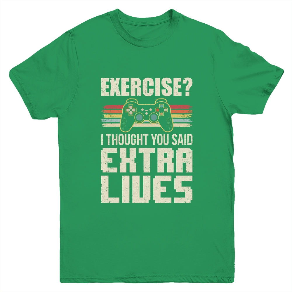 Extra Lives Funny Video Game Controller Retro Gamer Boys Youth Shirt | siriusteestore