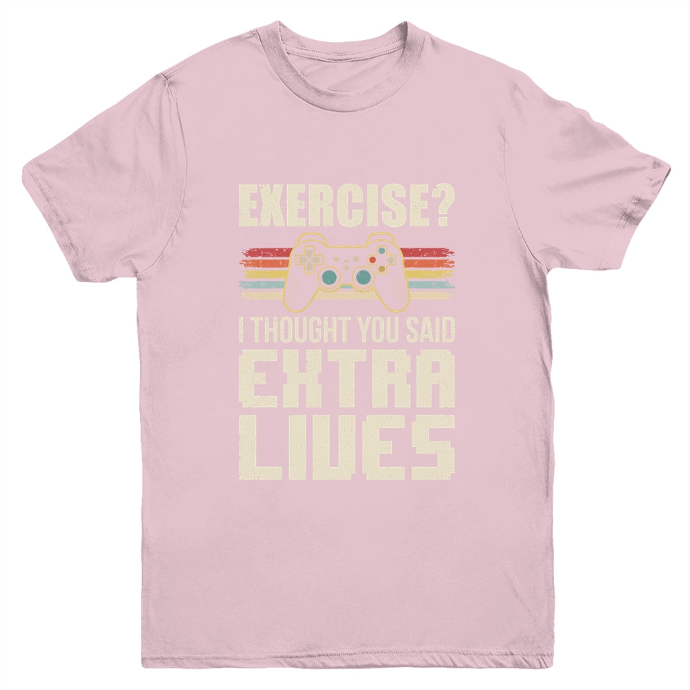 Extra Lives Funny Video Game Controller Retro Gamer Boys Youth Shirt | siriusteestore