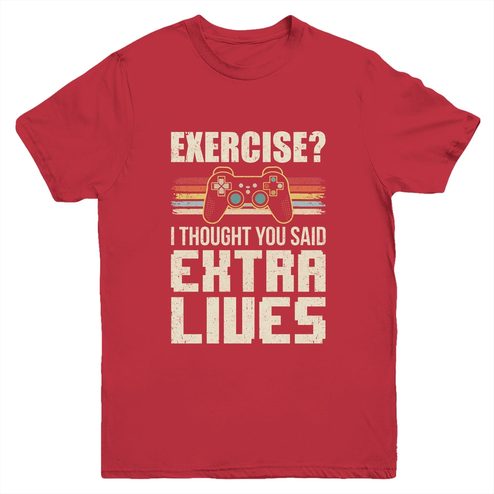 Extra Lives Funny Video Game Controller Retro Gamer Boys Youth Shirt | siriusteestore