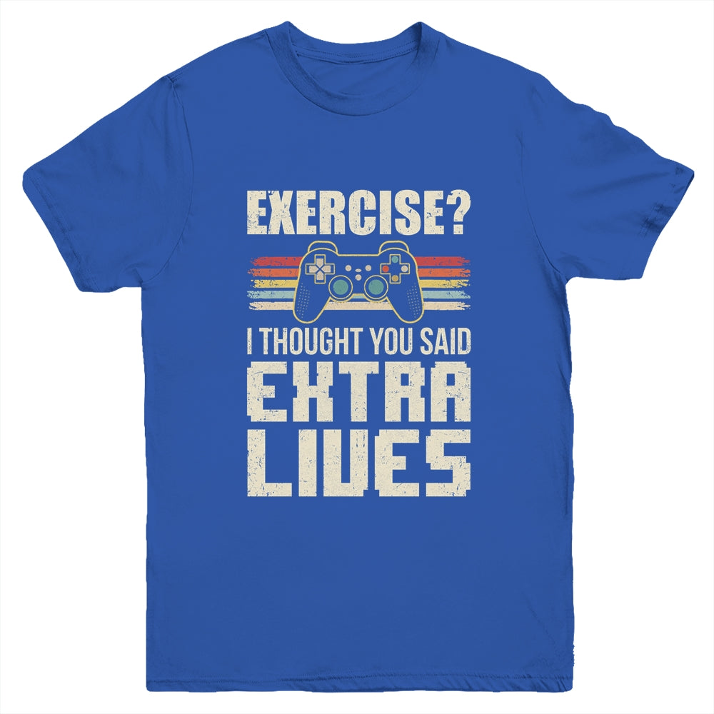 Extra Lives Funny Video Game Controller Retro Gamer Boys Youth Shirt | siriusteestore