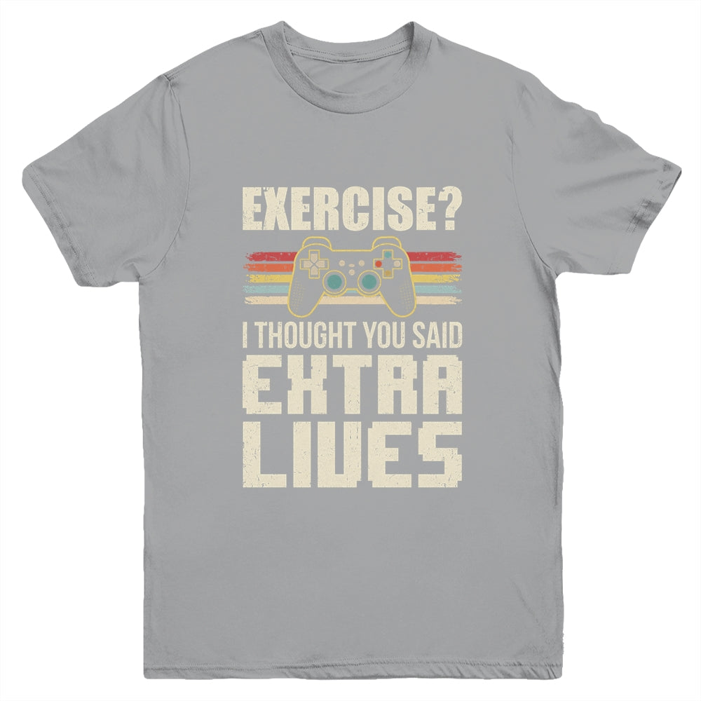 Extra Lives Funny Video Game Controller Retro Gamer Boys Youth Shirt | siriusteestore