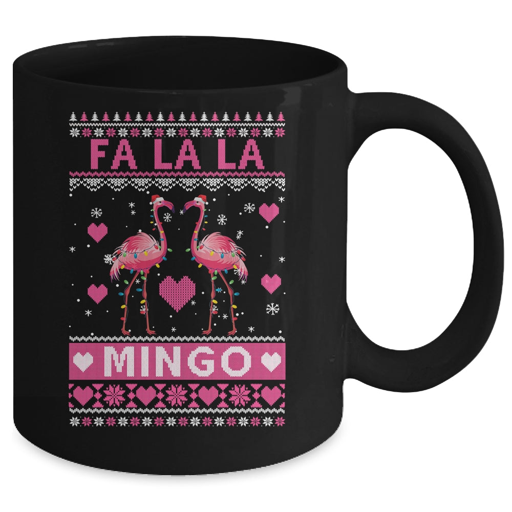 Fa La La La Mingo Flamingo Santa Pink Ugly Christmas Mug | siriusteestore