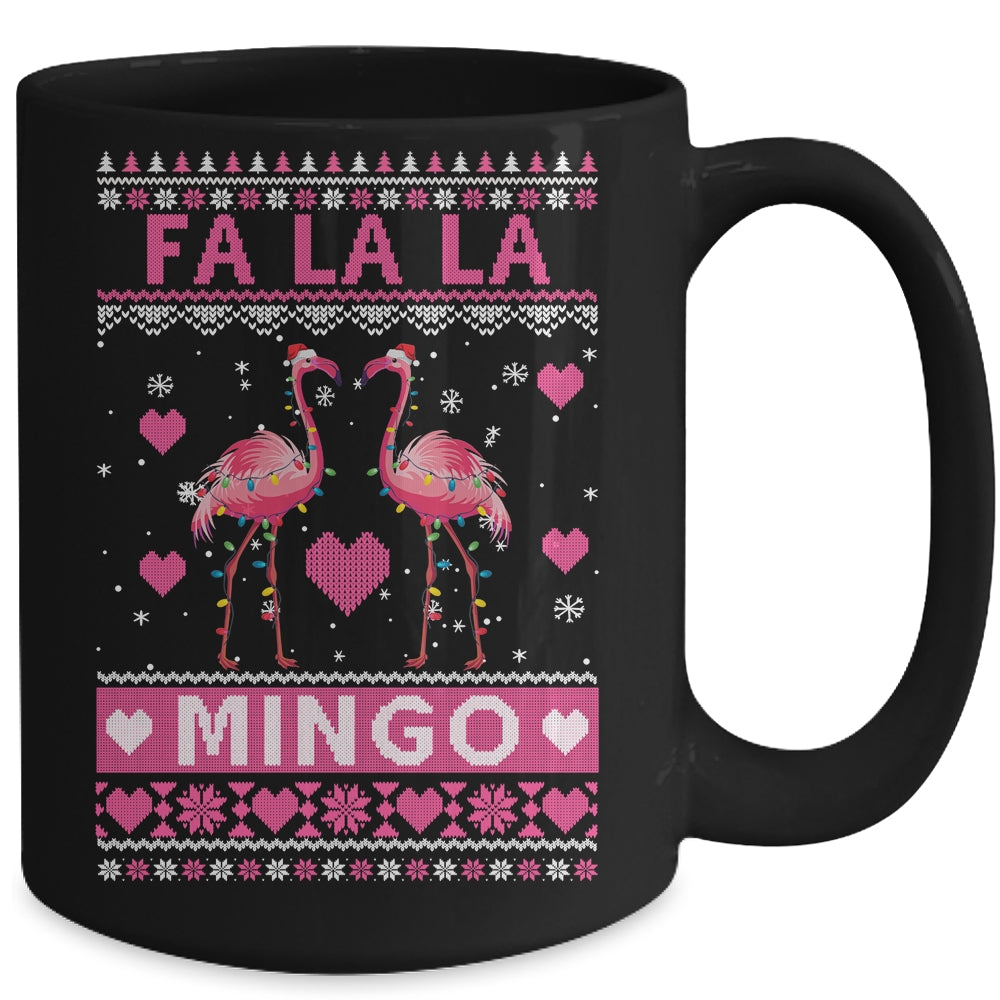 Fa La La La Mingo Flamingo Santa Pink Ugly Christmas Mug | siriusteestore