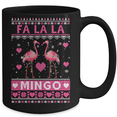 Fa La La La Mingo Flamingo Santa Pink Ugly Christmas Mug | siriusteestore