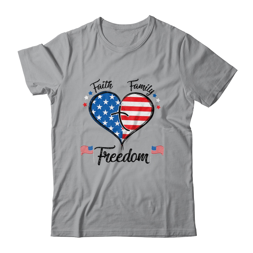 Faith Family Freedom Fourth Of July American Flag Patriotic Shirt & Tank Top | siriusteestore